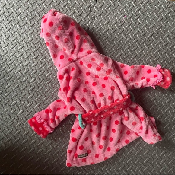 Matilda Jane Wonderment All Clean Fluffy Pink Polka Dot Bath Robe - Picture 4 of 8